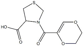 3-(5,6-dihydro-1,4-dioxin-2-ylcarbonyl)-1,3-thiazolidine-4-carboxylic acid 结构式