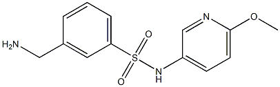 3-(aminomethyl)-N-(6-methoxypyridin-3-yl)benzenesulfonamide 结构式