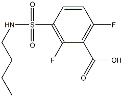 3-(butylsulfamoyl)-2,6-difluorobenzoic acid 结构式