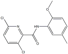 3,6-dichloro-N-(2-methoxy-5-methylphenyl)pyridine-2-carboxamide 结构式