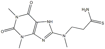 3-[(1,3-dimethyl-2,6-dioxo-2,3,6,7-tetrahydro-1H-purin-8-yl)(methyl)amino]propanethioamide 结构式