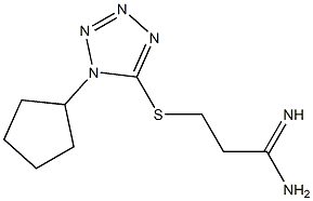 3-[(1-cyclopentyl-1H-1,2,3,4-tetrazol-5-yl)sulfanyl]propanimidamide 结构式