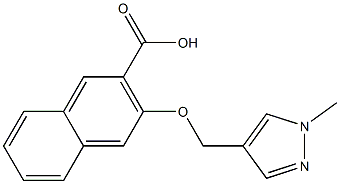 3-[(1-methyl-1H-pyrazol-4-yl)methoxy]naphthalene-2-carboxylic acid 结构式