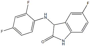 3-[(2,4-difluorophenyl)amino]-5-fluoro-2,3-dihydro-1H-indol-2-one 结构式