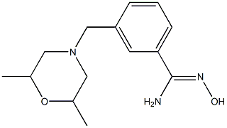 3-[(2,6-dimethylmorpholin-4-yl)methyl]-N'-hydroxybenzenecarboximidamide 结构式