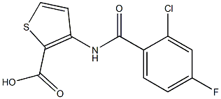 3-[(2-chloro-4-fluorobenzoyl)amino]thiophene-2-carboxylic acid 结构式