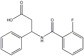 3-[(2-fluorobenzoyl)amino]-3-phenylpropanoic acid 结构式