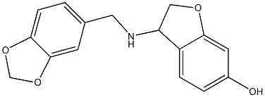 3-[(2H-1,3-benzodioxol-5-ylmethyl)amino]-2,3-dihydro-1-benzofuran-6-ol 结构式