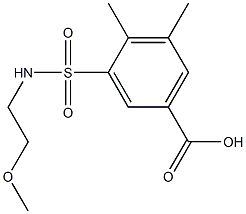 3-[(2-methoxyethyl)sulfamoyl]-4,5-dimethylbenzoic acid 结构式