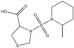 3-[(2-methylpiperidine-1-)sulfonyl]-1,3-thiazolidine-4-carboxylic acid 结构式