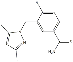 3-[(3,5-dimethyl-1H-pyrazol-1-yl)methyl]-4-fluorobenzenecarbothioamide 结构式