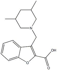 3-[(3,5-dimethylpiperidin-1-yl)methyl]-1-benzofuran-2-carboxylic acid 结构式