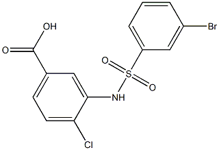 3-[(3-bromobenzene)sulfonamido]-4-chlorobenzoic acid 结构式