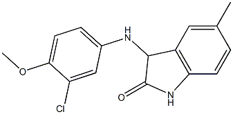 3-[(3-chloro-4-methoxyphenyl)amino]-5-methyl-2,3-dihydro-1H-indol-2-one 结构式