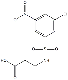 3-[(3-chloro-4-methyl-5-nitrobenzene)sulfonamido]propanoic acid 结构式