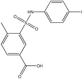 3-[(4-iodophenyl)sulfamoyl]-4-methylbenzoic acid 结构式