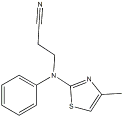 3-[(4-methyl-1,3-thiazol-2-yl)(phenyl)amino]propanenitrile 结构式