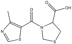 3-[(4-methyl-1,3-thiazol-5-yl)carbonyl]-1,3-thiazolidine-4-carboxylic acid 结构式