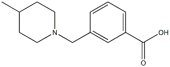 3-[(4-methylpiperidin-1-yl)methyl]benzoic acid 结构式