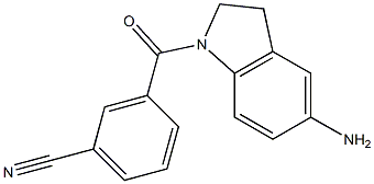 3-[(5-amino-2,3-dihydro-1H-indol-1-yl)carbonyl]benzonitrile 结构式