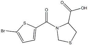 3-[(5-bromothien-2-yl)carbonyl]-1,3-thiazolidine-4-carboxylic acid 结构式