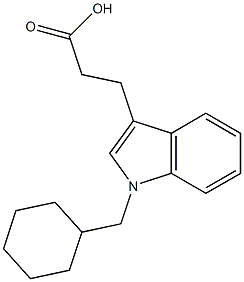3-[1-(cyclohexylmethyl)-1H-indol-3-yl]propanoic acid 结构式