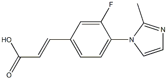 3-[3-fluoro-4-(2-methyl-1H-imidazol-1-yl)phenyl]prop-2-enoic acid 结构式