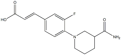 3-[4-(3-carbamoylpiperidin-1-yl)-3-fluorophenyl]prop-2-enoic acid 结构式