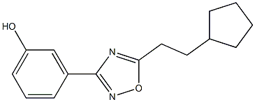 3-[5-(2-cyclopentylethyl)-1,2,4-oxadiazol-3-yl]phenol 结构式