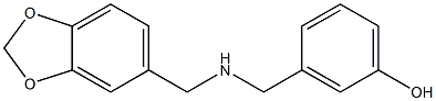 3-{[(2H-1,3-benzodioxol-5-ylmethyl)amino]methyl}phenol 结构式