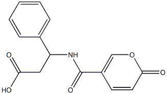 3-{[(2-oxo-2H-pyran-5-yl)carbonyl]amino}-3-phenylpropanoic acid 结构式