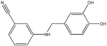 3-{[(3,4-dihydroxyphenyl)methyl]amino}benzonitrile 结构式