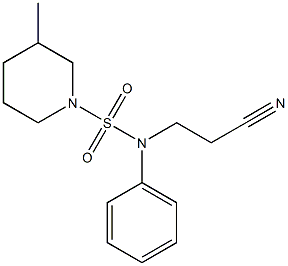 3-{[(3-methylpiperidine-1-)sulfonyl](phenyl)amino}propanenitrile 结构式