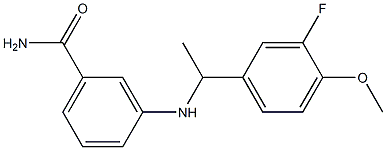 3-{[1-(3-fluoro-4-methoxyphenyl)ethyl]amino}benzamide 结构式