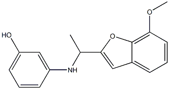 3-{[1-(7-methoxy-1-benzofuran-2-yl)ethyl]amino}phenol 结构式