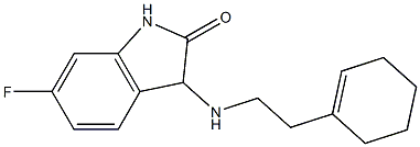 3-{[2-(cyclohex-1-en-1-yl)ethyl]amino}-6-fluoro-2,3-dihydro-1H-indol-2-one 结构式