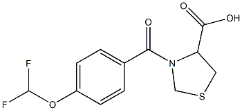 3-{[4-(difluoromethoxy)phenyl]carbonyl}-1,3-thiazolidine-4-carboxylic acid 结构式