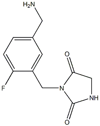 3-{[5-(aminomethyl)-2-fluorophenyl]methyl}imidazolidine-2,4-dione 结构式