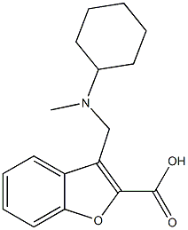 3-{[cyclohexyl(methyl)amino]methyl}-1-benzofuran-2-carboxylic acid 结构式