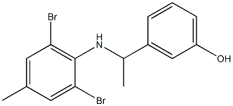 3-{1-[(2,6-dibromo-4-methylphenyl)amino]ethyl}phenol 结构式