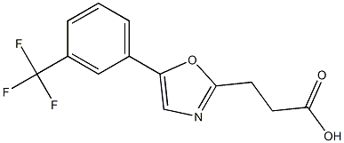 3-{5-[3-(trifluoromethyl)phenyl]-1,3-oxazol-2-yl}propanoic acid 结构式