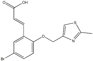 3-{5-bromo-2-[(2-methyl-1,3-thiazol-4-yl)methoxy]phenyl}prop-2-enoic acid 结构式