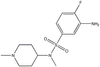 3-amino-4-fluoro-N-methyl-N-(1-methylpiperidin-4-yl)benzene-1-sulfonamide 结构式