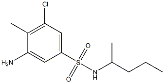3-amino-5-chloro-4-methyl-N-(pentan-2-yl)benzene-1-sulfonamide 结构式
