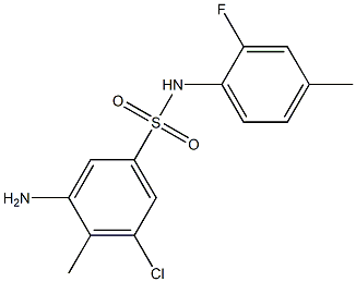 3-amino-5-chloro-N-(2-fluoro-4-methylphenyl)-4-methylbenzene-1-sulfonamide 结构式