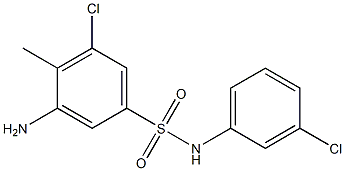 3-amino-5-chloro-N-(3-chlorophenyl)-4-methylbenzene-1-sulfonamide 结构式