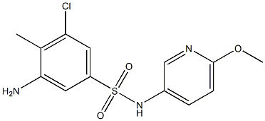 3-amino-5-chloro-N-(6-methoxypyridin-3-yl)-4-methylbenzene-1-sulfonamide 结构式