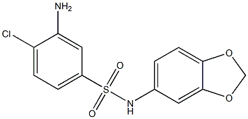 3-amino-N-(2H-1,3-benzodioxol-5-yl)-4-chlorobenzene-1-sulfonamide 结构式