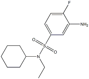 3-amino-N-cyclohexyl-N-ethyl-4-fluorobenzene-1-sulfonamide 结构式