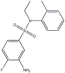 3-amino-N-ethyl-4-fluoro-N-(2-methylphenyl)benzene-1-sulfonamide 结构式